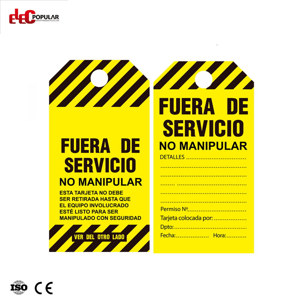 Etiquetas de bloqueio de segurança e etiquetas de etiquetagem de PVC da China