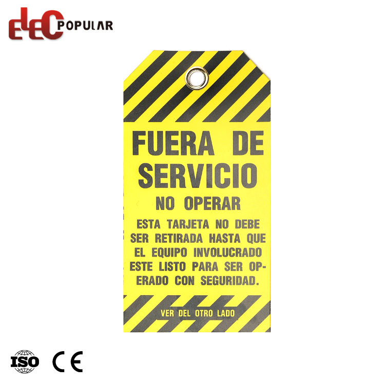 Etiquetas de bloqueio de segurança e etiquetas de etiquetagem de PVC da China