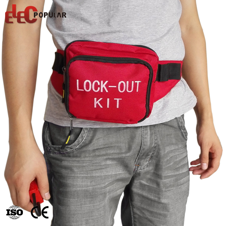 Alça de cintura ajustável pessoal cadeado bolsa de bloqueio de segurança kit de bloqueio elétrico